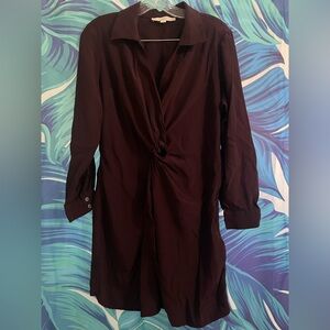 Twist Front Loft Dress - Deep Burgundy